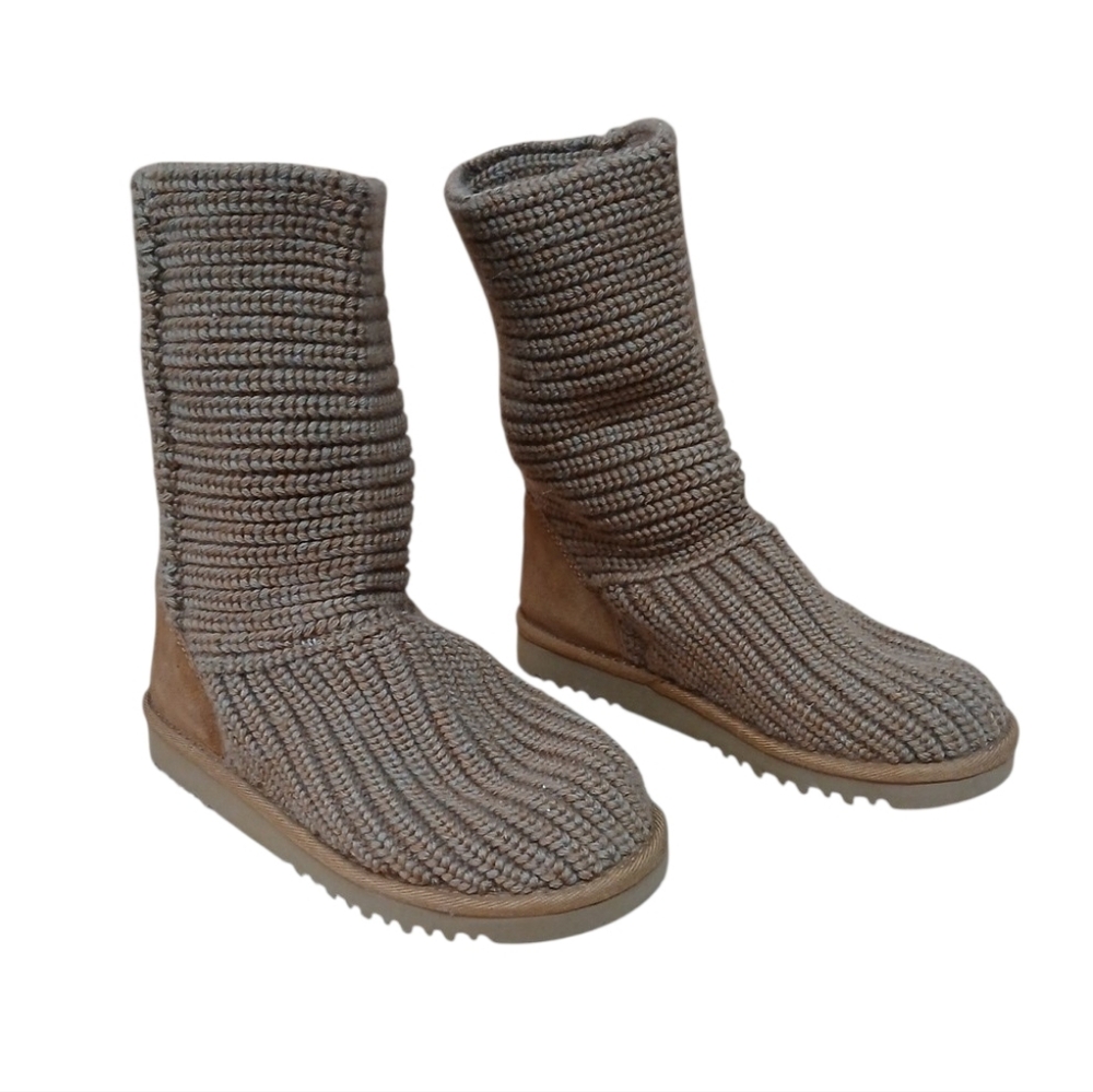 UGG Knit Tan Mid Calf Boots Size 3